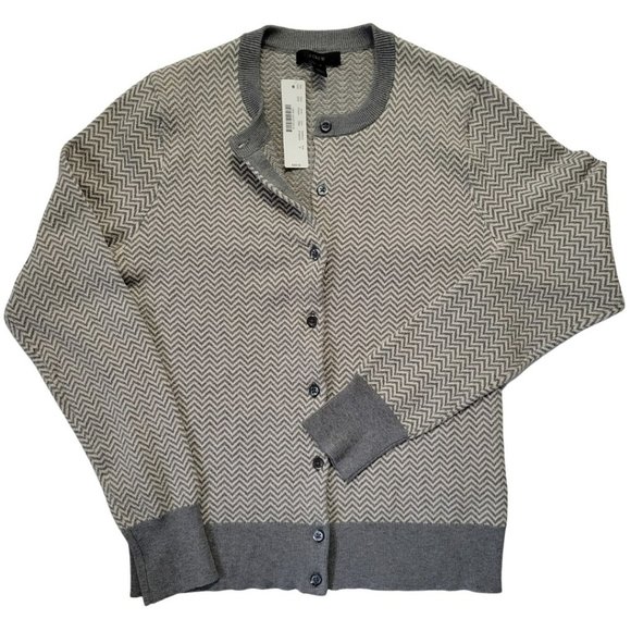 J. Crew Sweaters - 🎀HP🎀 J.CREW Button Up Cardigan Sweater Classic Chevron NWT